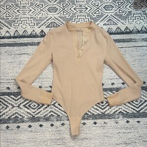 REVOLVE Tan Long Sleeve Bodysuit